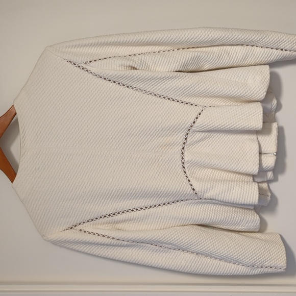 *DONATED*Rebecca Taylor white knit zip-up blazer - Picture 9 of 9